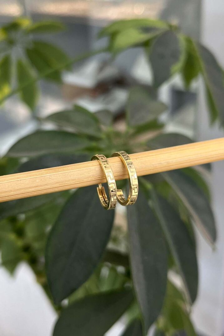 Gizli Kilit Desenli Halka Küpe - Yavuz Kuyumculuk