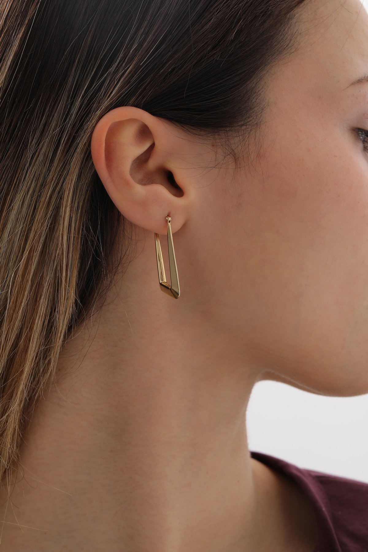 Dikdörtgen Halka Küpe - Yavuz Kuyumculuk (1)