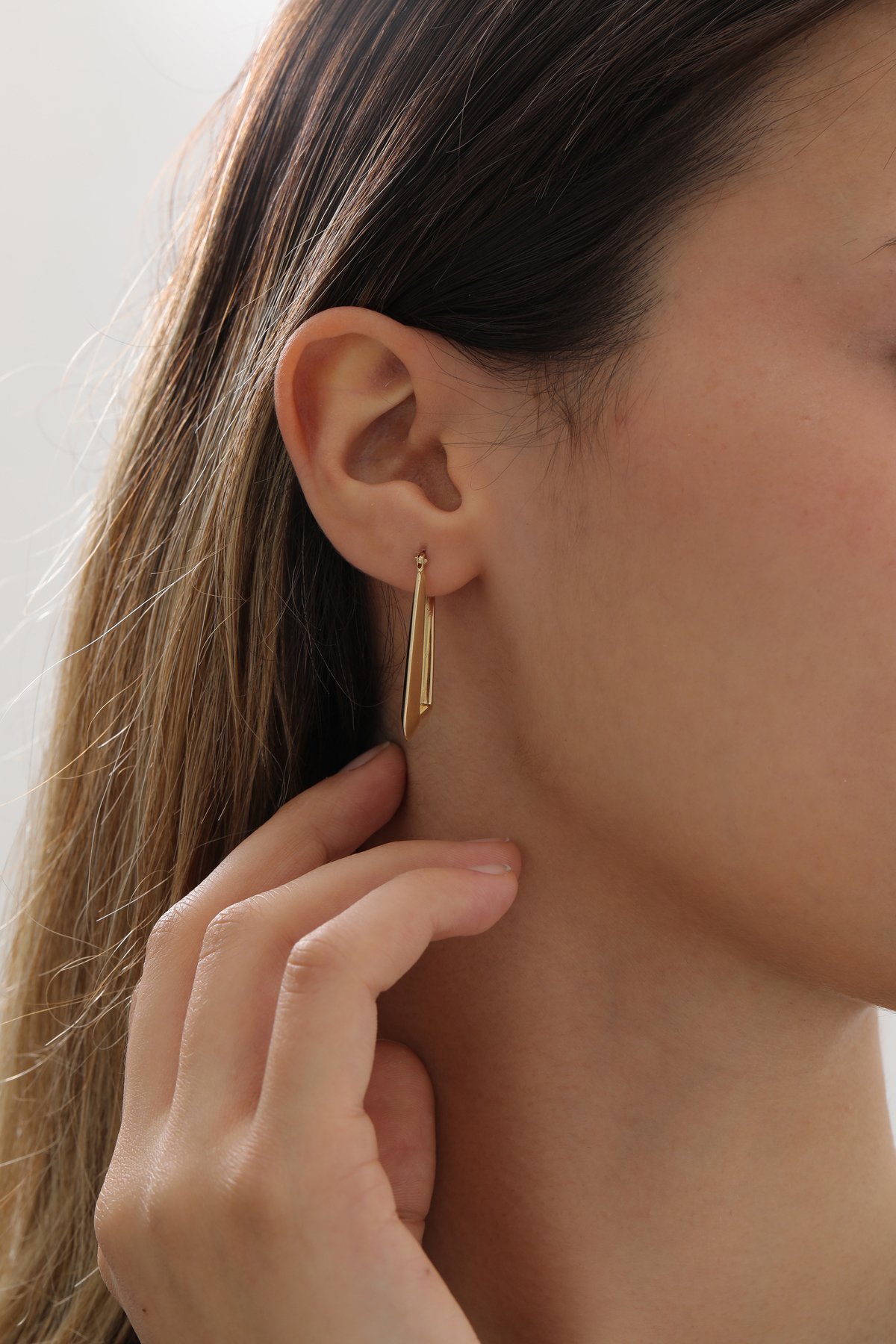 Dikdörtgen Halka Küpe - Yavuz Kuyumculuk