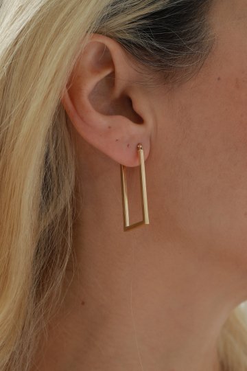 Dikdörtgen Halka Küpe - 2