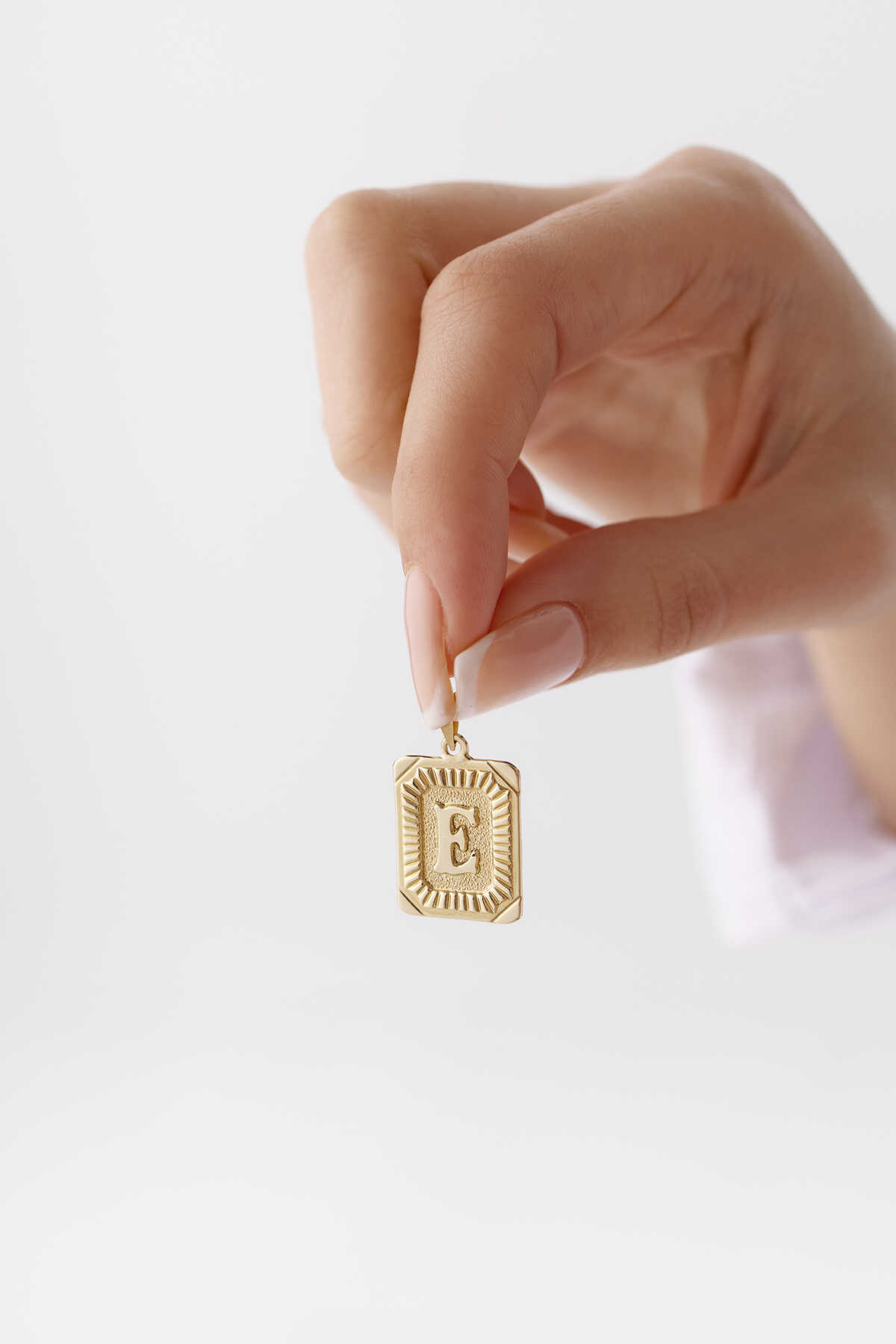 Dikdörtgen Nostaljik Harf Kolye Ucu - Yavuz Kuyumculuk (1)