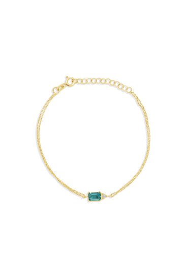 Dikdörtgen Zümrüt Taşlı Bileklik - 2