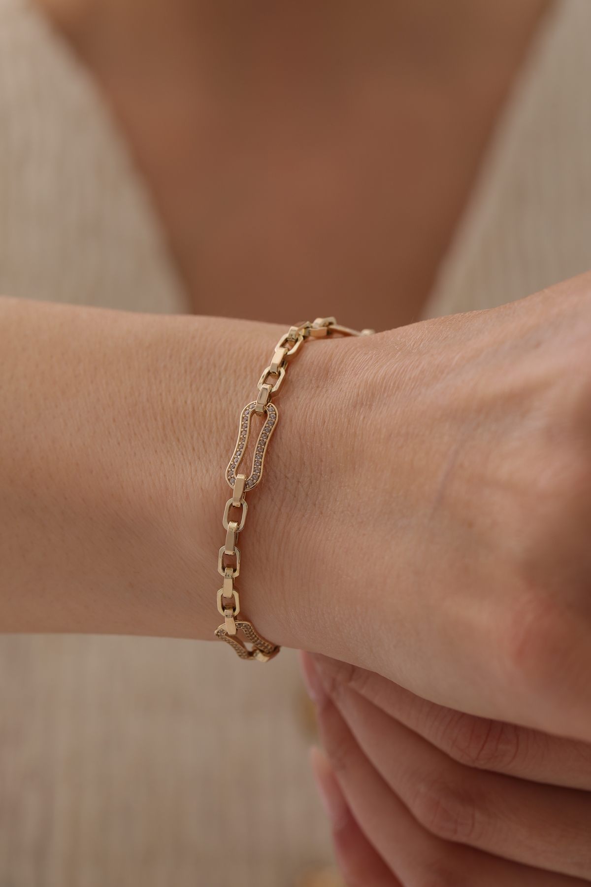 Doc Zincir Asimetrik Modern Bileklik - Yavuz Kuyumculuk (1)