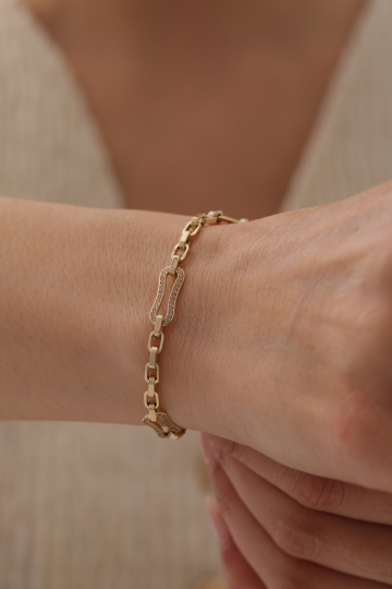 Doc Zincir Asimetrik Modern Bileklik - 1