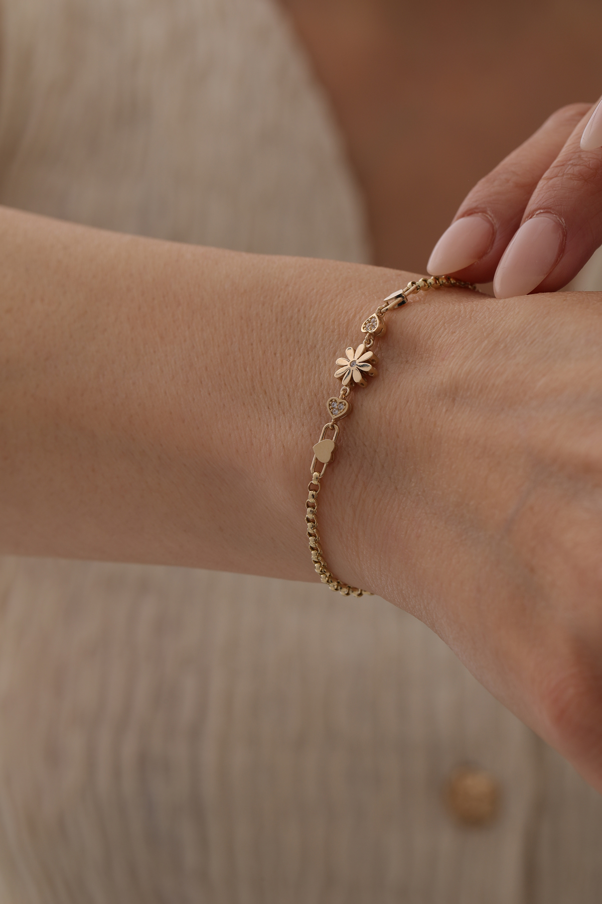 Doc Zincir Papatya Bileklik - Yavuz Kuyumculuk (1)