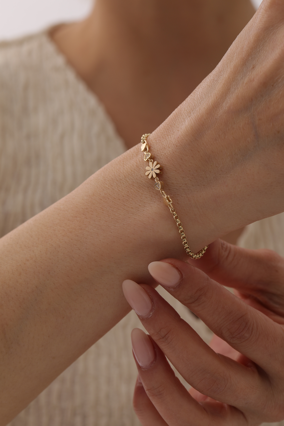 Doc Zincir Papatya Bileklik - Yavuz Kuyumculuk (2)