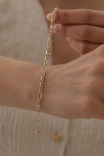 Doc Zincir Taş Detaylı Modern Bileklik - 3