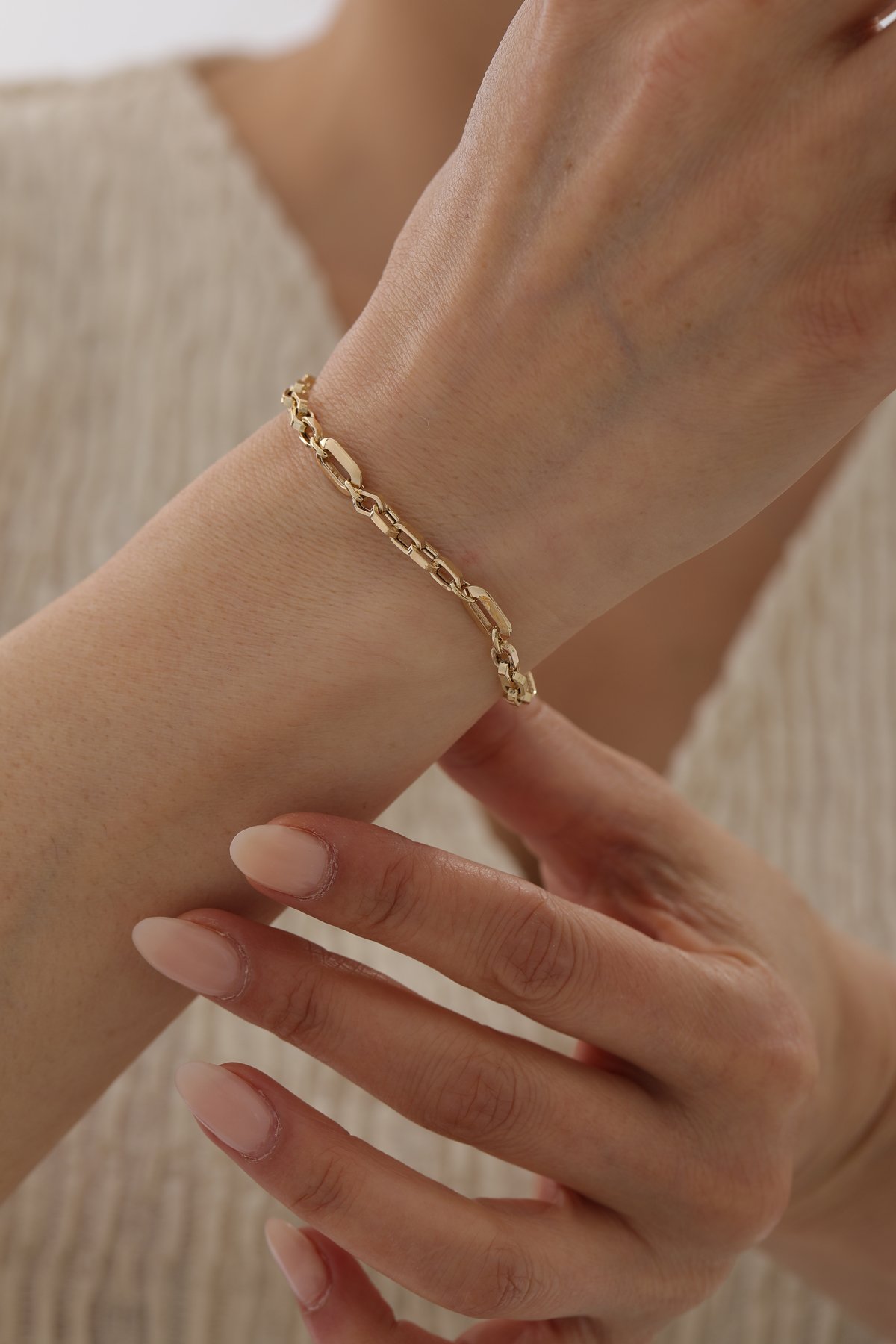 Doc Zincir Taş Detaylı Modern Bileklik - Yavuz Kuyumculuk (2)