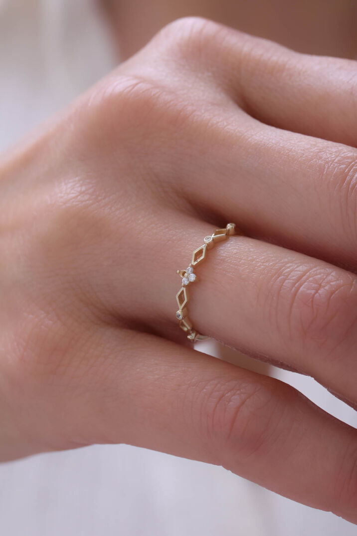  Elmas Kesim Görünümlü Minimal Yüzük - Yavuz Kuyumculuk (1)