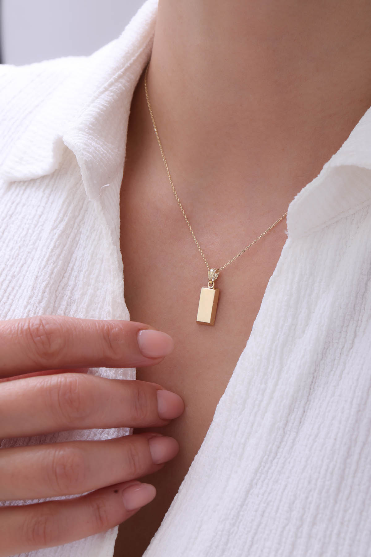 Forse Zincir Kişiselleştirilebilir Külçe Kolye - Yavuz Kuyumculuk (1)