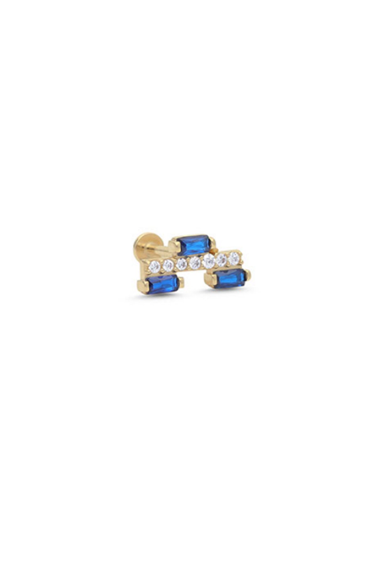 Geometrik Safir Taşlı Tragus Piercing - Yavuz Kuyumculuk (1)