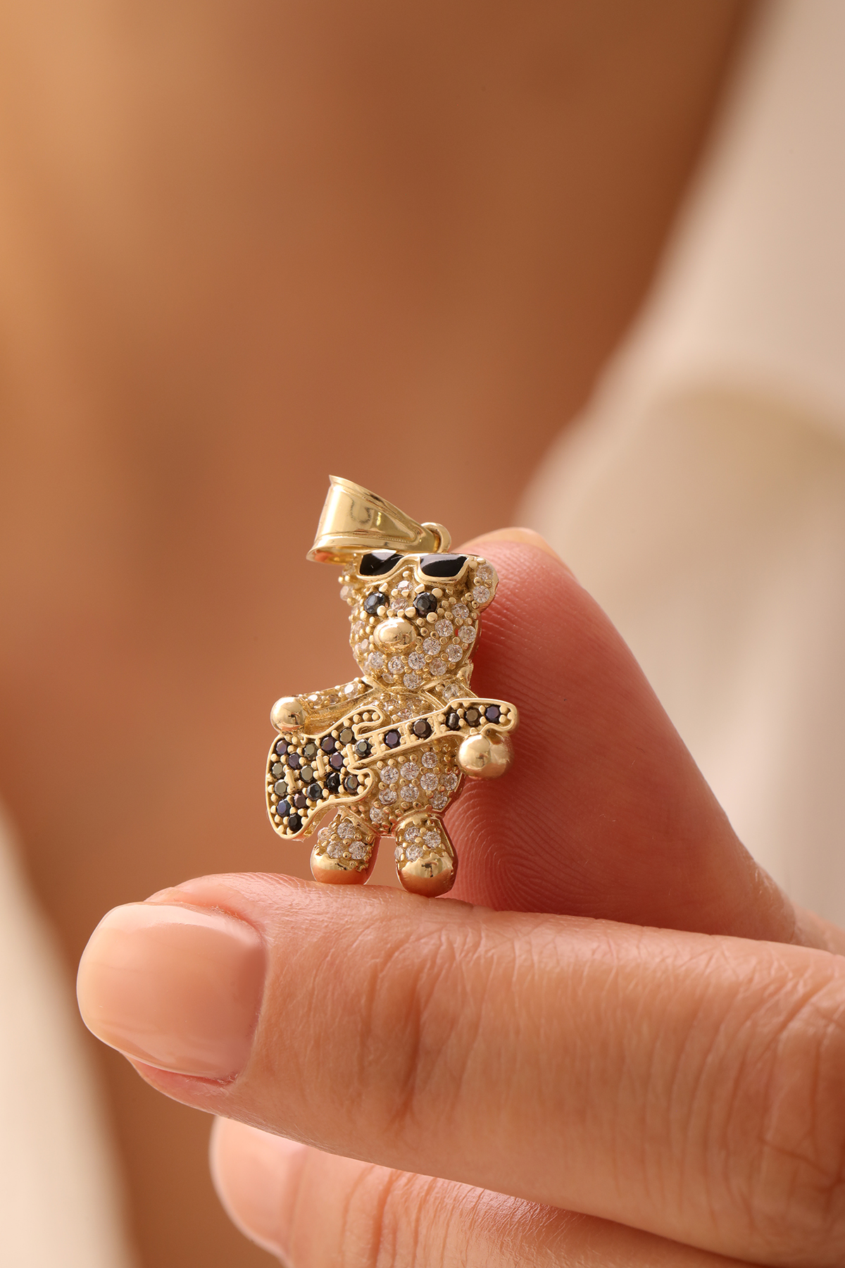 Gitarlı Ayıcık Kolye Ucu - Yavuz Kuyumculuk (1)