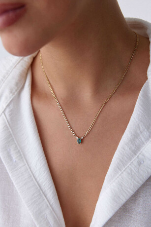 Gurmet Oval Zümrüt Kolye - 1