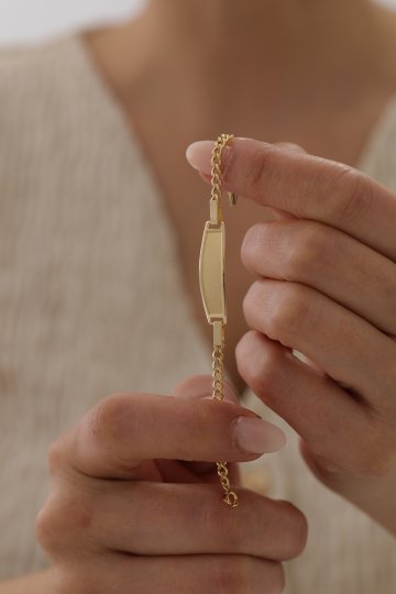 Gurmet Zincir Plakalı Çocuk Bilekliği - 3