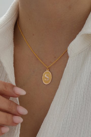 Halat Zincir Nostaljik Harf Kolye - 1