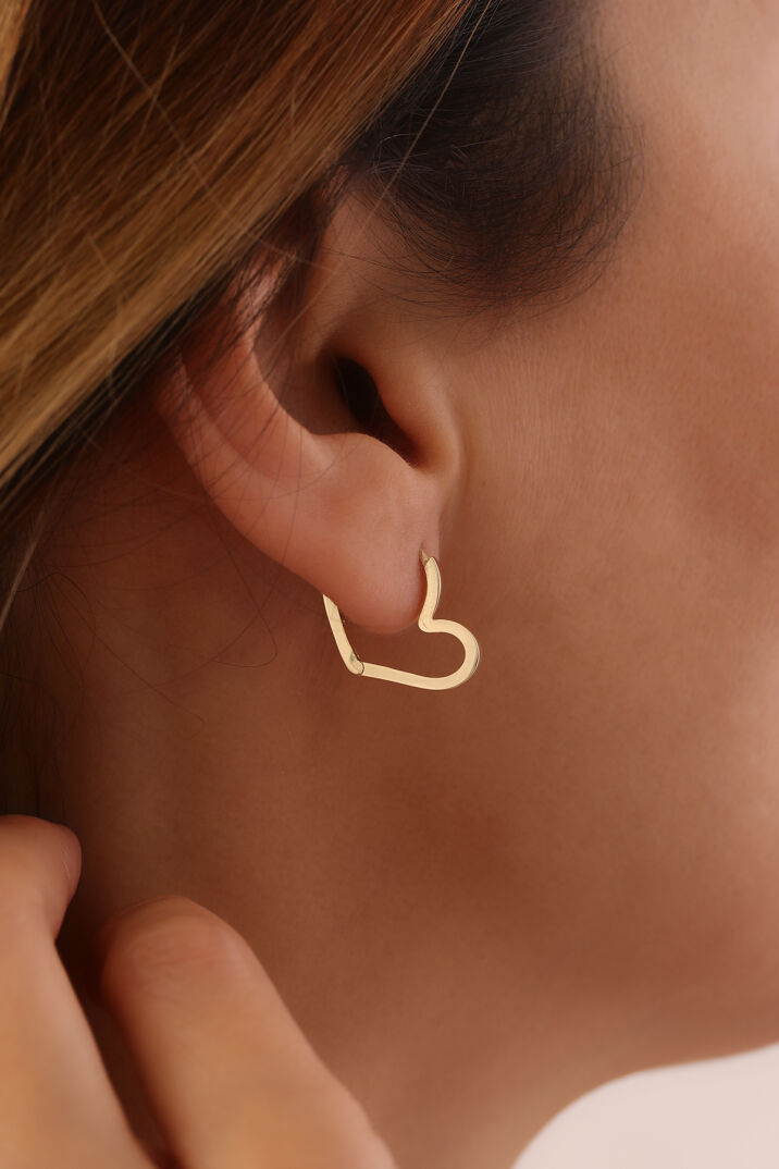 Halka Kalp Küpe - Yavuz Kuyumculuk