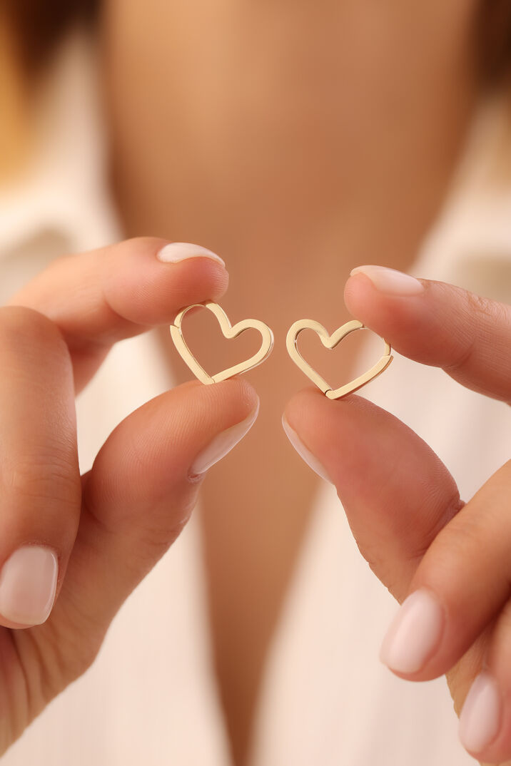 Halka Kalp Küpe - Yavuz Kuyumculuk (1)