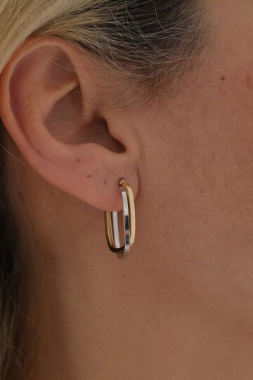 İki Renk Geometrik Küpe - 2