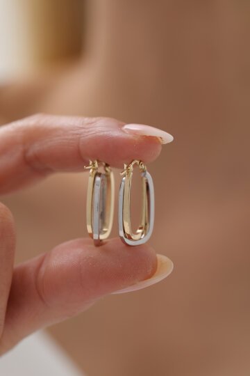 İki Renk Geometrik Küpe - 3