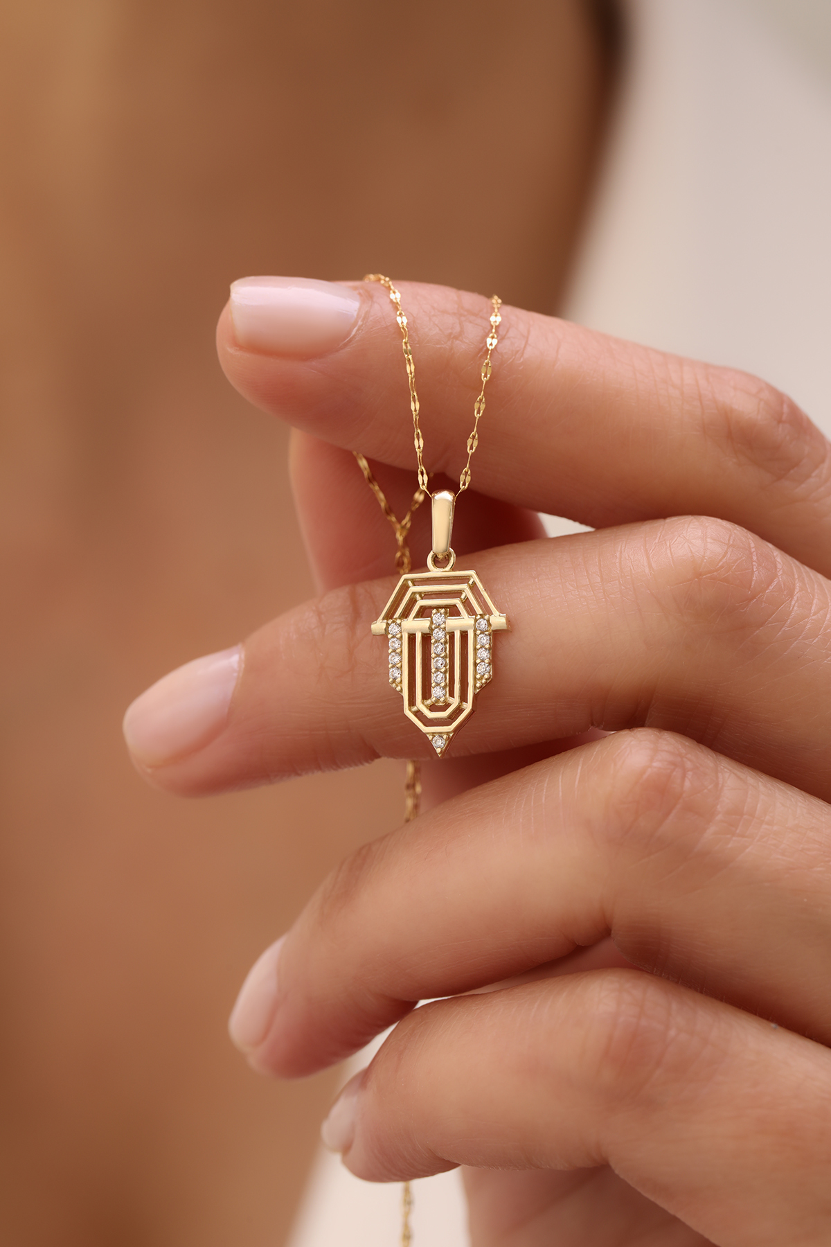 İtalyan Aynalı Zincir Üçgen Kolye - Yavuz Kuyumculuk (2)