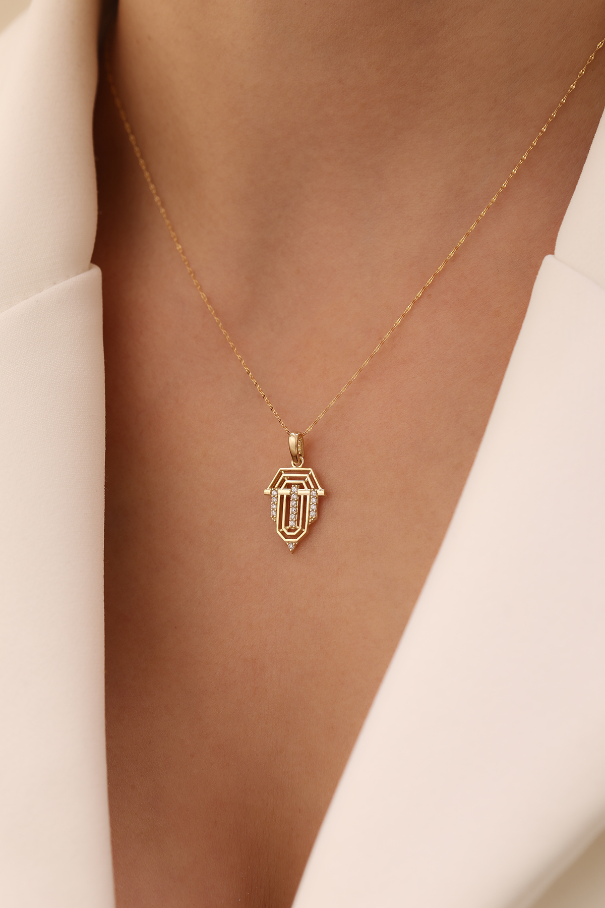 İtalyan Aynalı Zincir Üçgen Kolye - Yavuz Kuyumculuk (3)