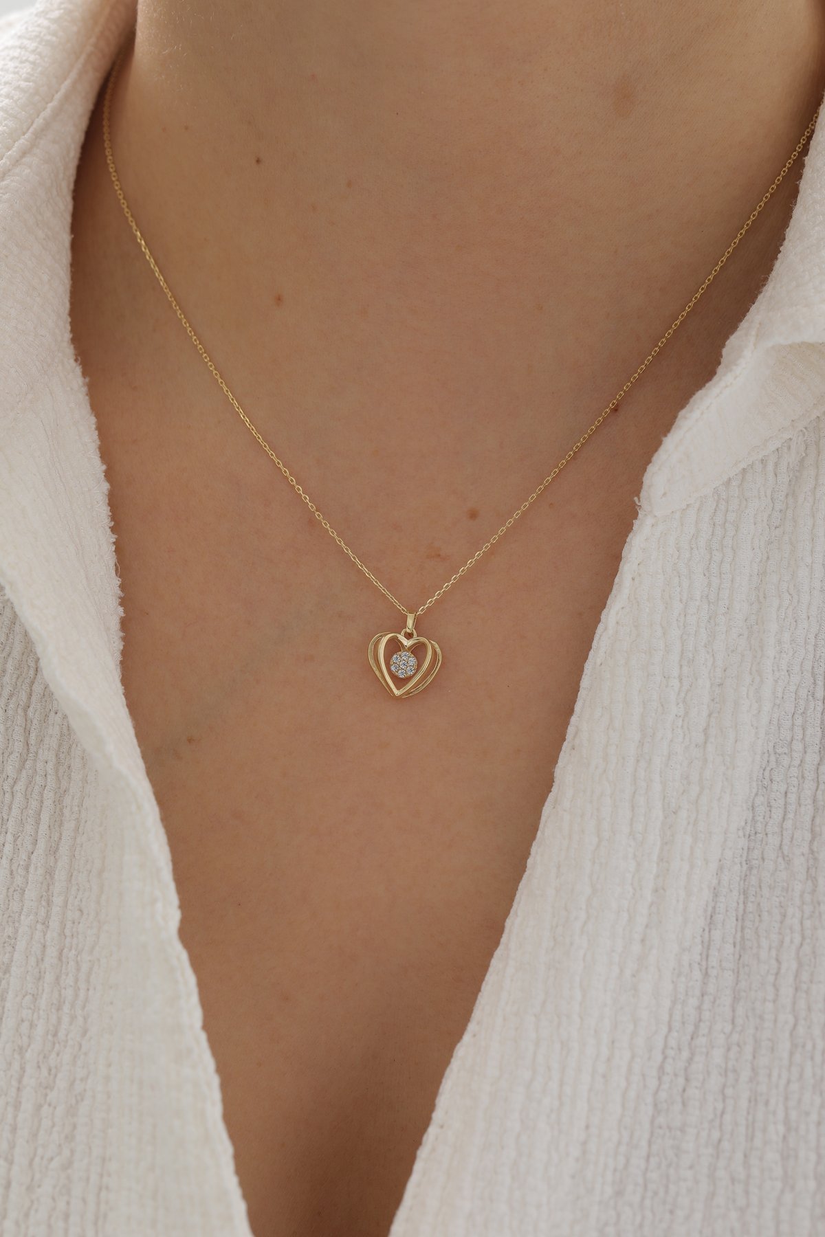 Kafes Kalp Kolye - Yavuz Kuyumculuk