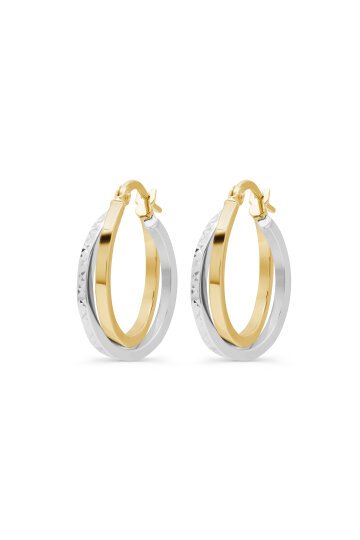 Kalemli Çift Renk Halka Küpe - 2