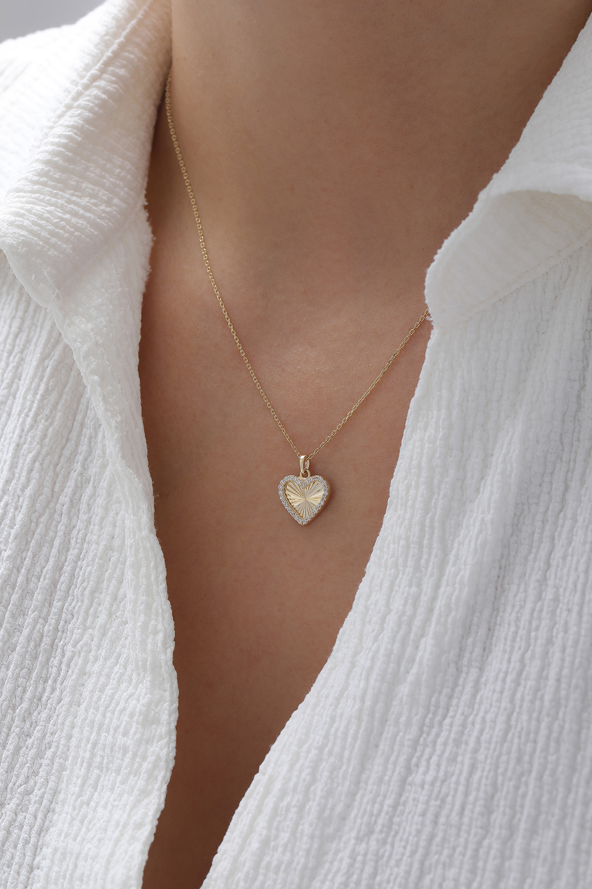 Kalemli Kalp Kolye - Yavuz Kuyumculuk