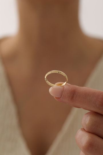 Kalemli Kibrit Çöpü Alyans 4 mm - 3