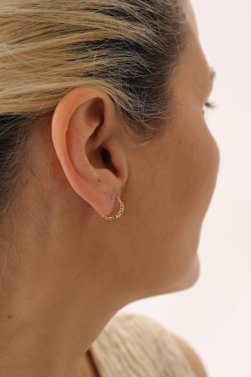 Kalemli Minimal Halka Küpe - 2