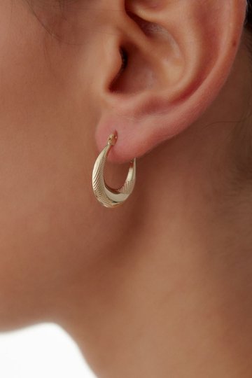 Kalemli Oval Halka Küpe - 1