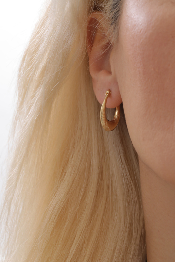 Kalemli Oval Küpe - 2