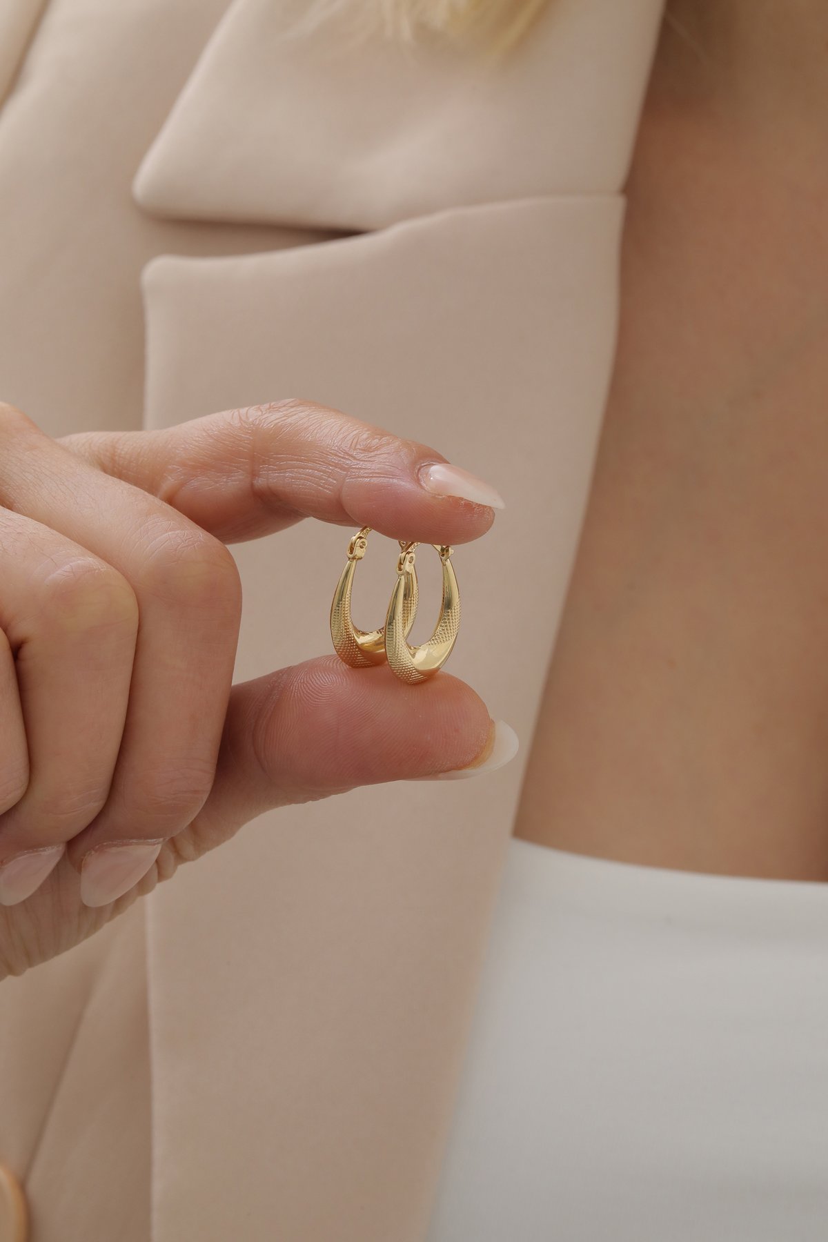 Kalemli Oval Küpe - Yavuz Kuyumculuk (1)