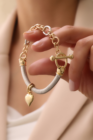 Kalp Charm Bileklik - Thumbnail