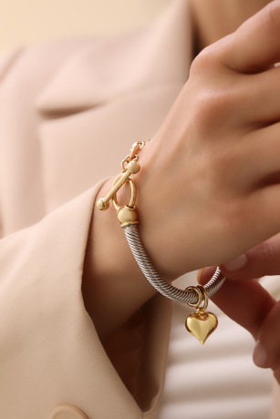 Kalp Charm Bileklik - Thumbnail