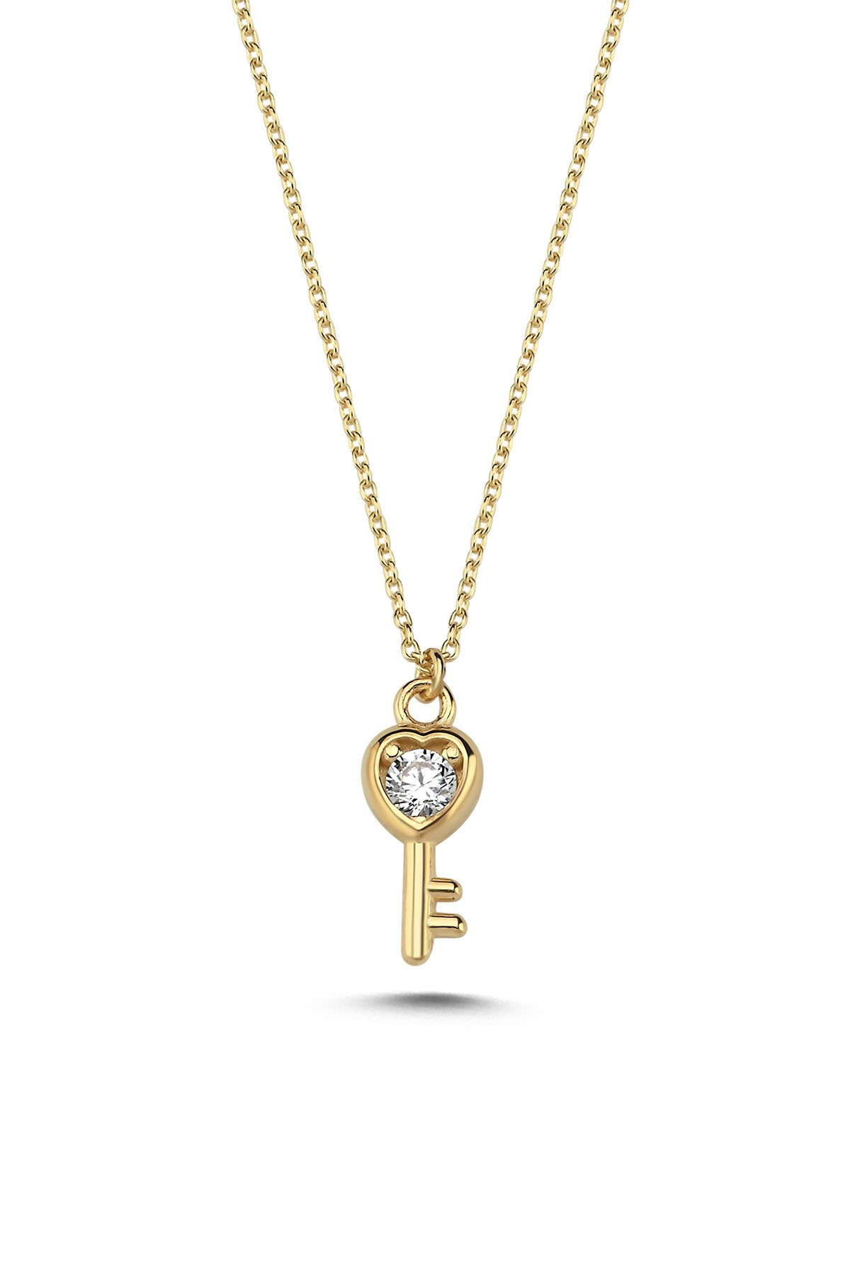 Kalp Detaylı Anahtar Kolye - Yavuz Kuyumculuk (1)