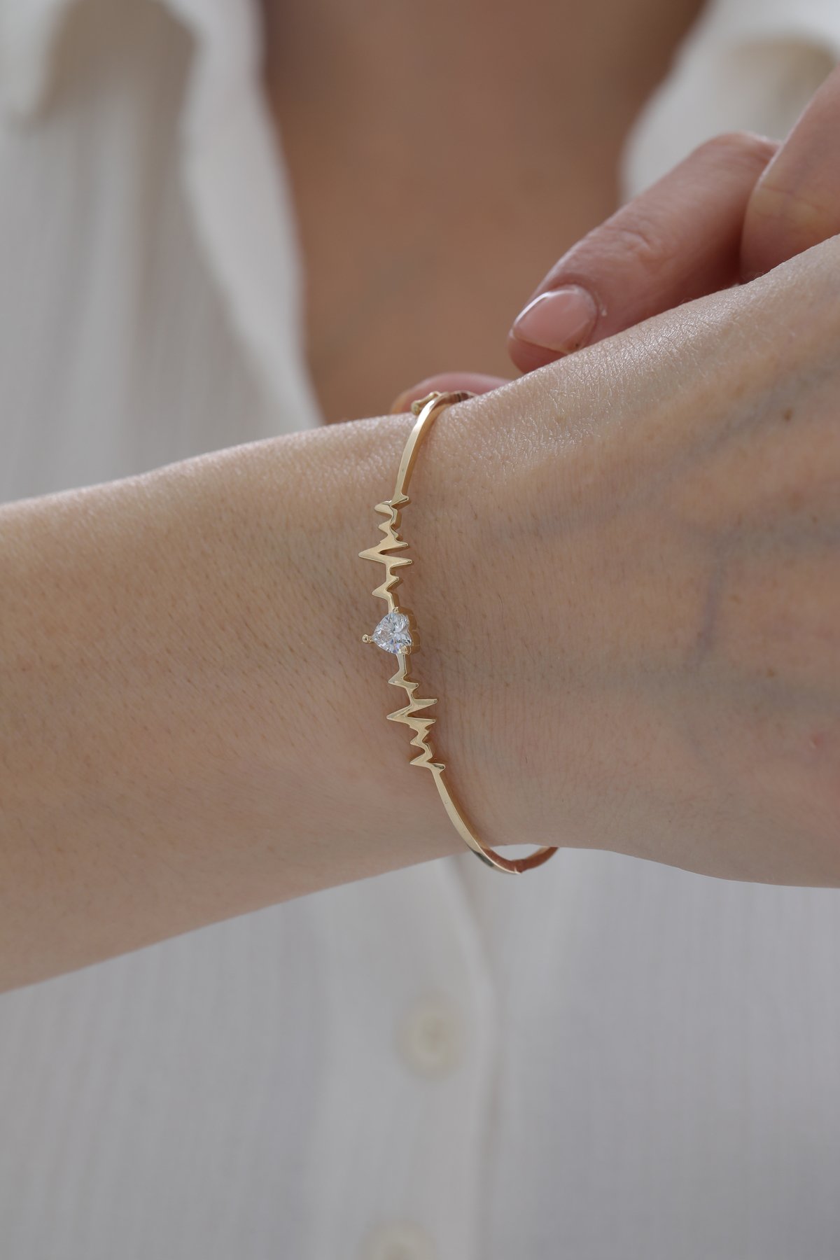 Kalp Detaylı Ritim Kelepçe - Yavuz Kuyumculuk (1)