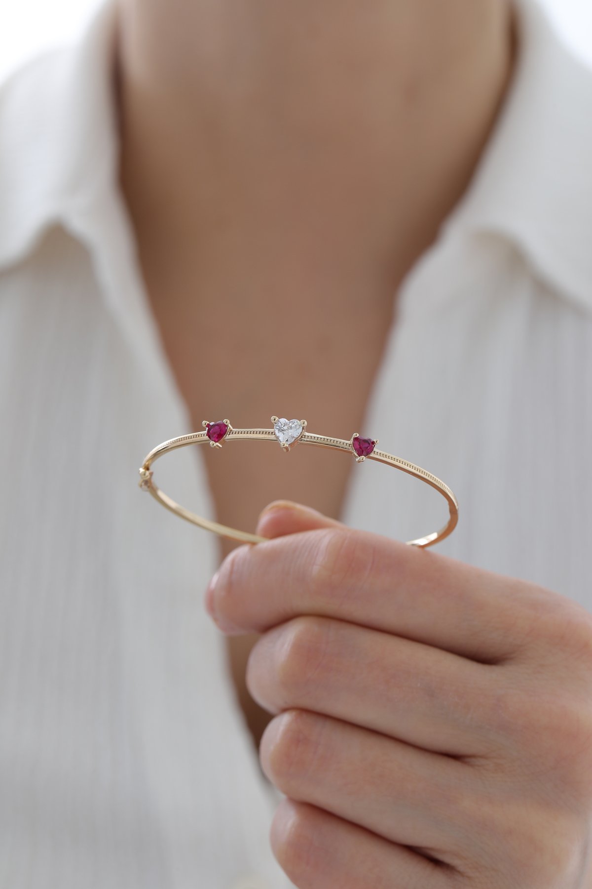 Kalp Detaylı Yakut Kelepçe - Yavuz Kuyumculuk (3)