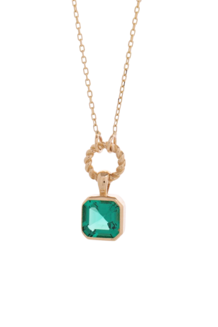 Kare Zümrüt Kolye - 4