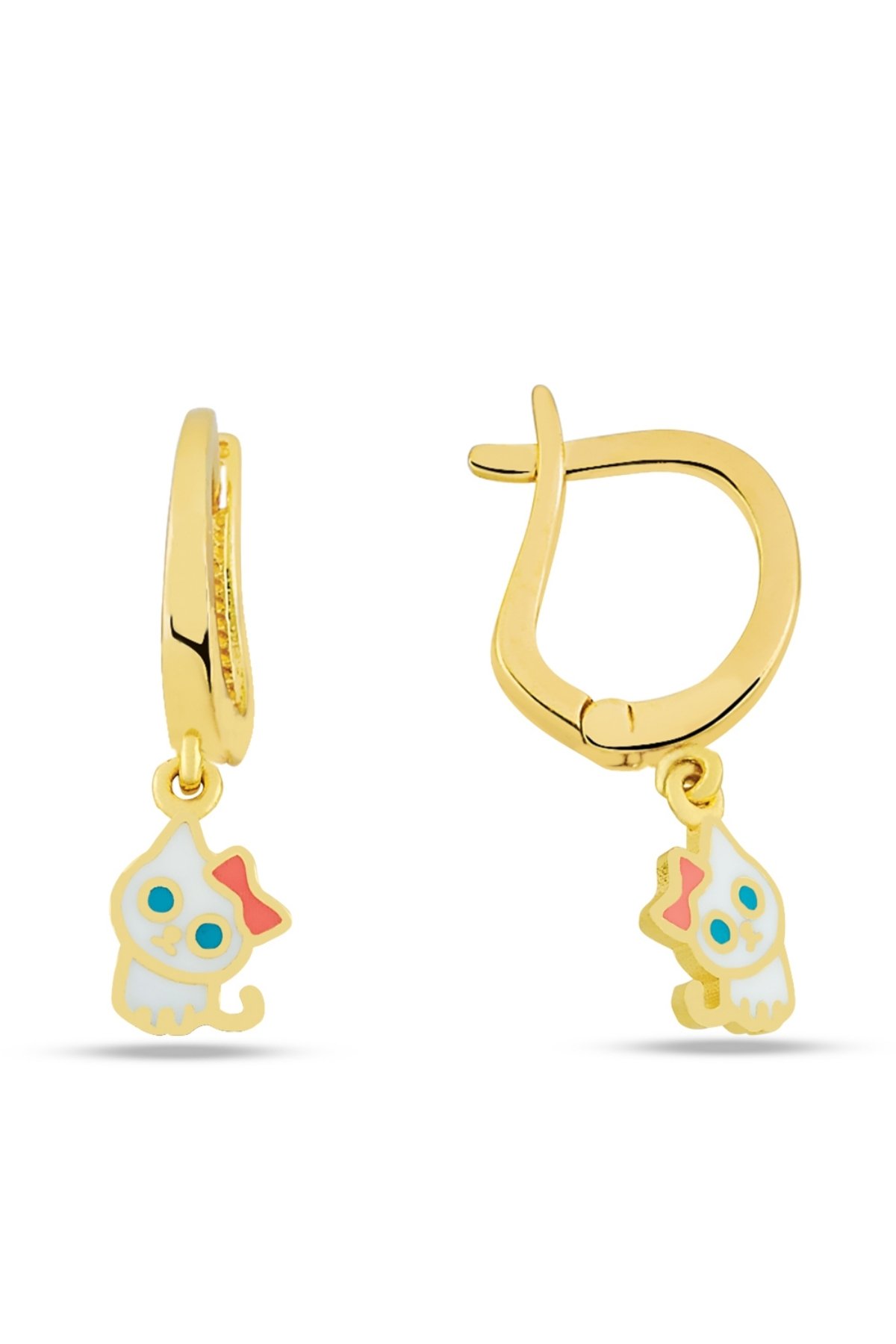 Kedi Figürlü Çocuk Küpesi - Yavuz Kuyumculuk (1)