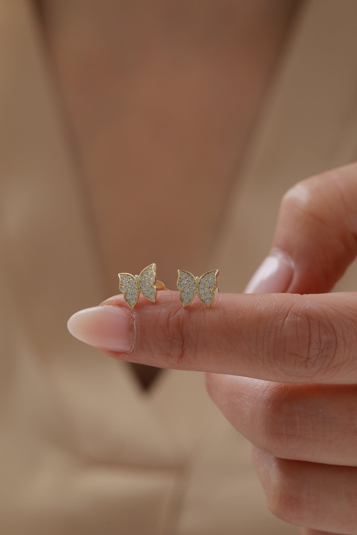 Kelebek Top Küpe - Yavuz Kuyumculuk (3)