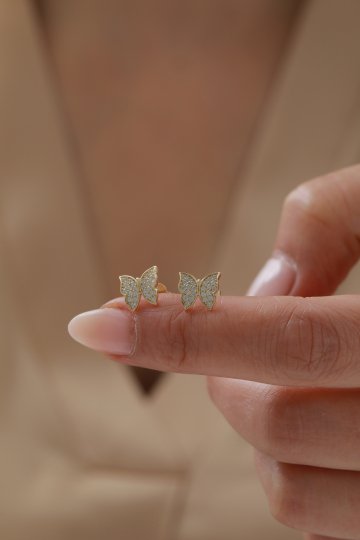 Kelebek Top Küpe - 4