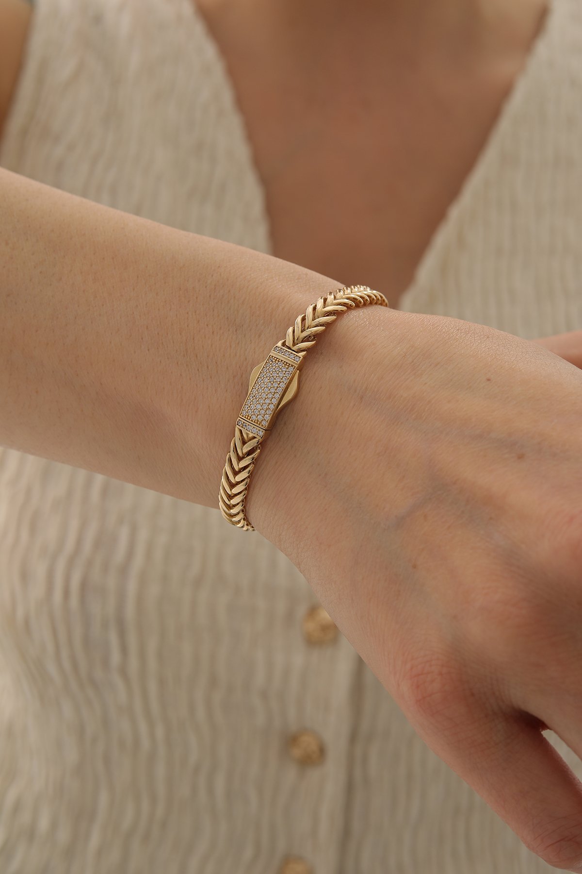 Kilit Detaylı Başak Bileklik - Yavuz Kuyumculuk (1)