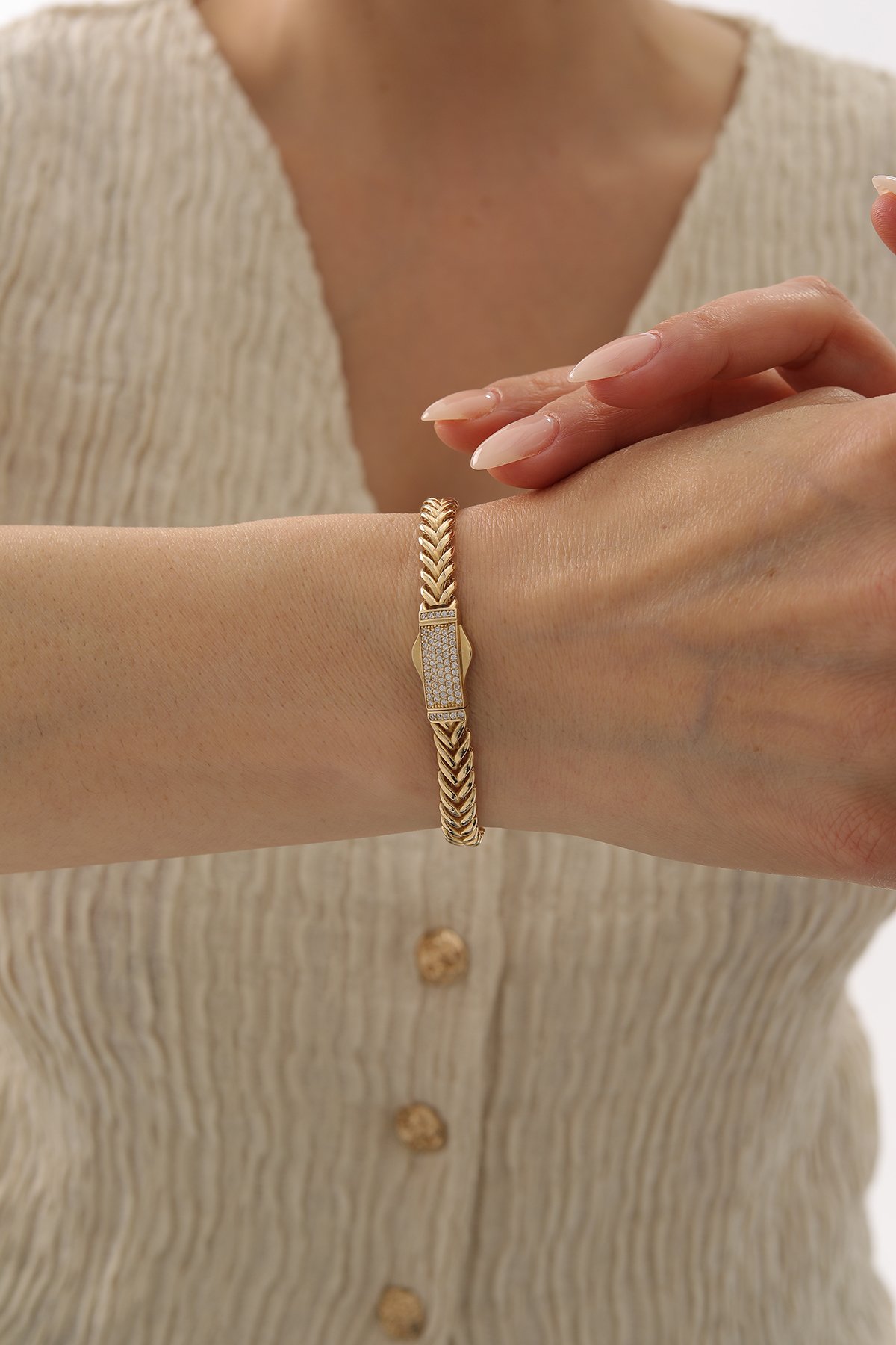 Kilit Detaylı Başak Bileklik - Yavuz Kuyumculuk (2)