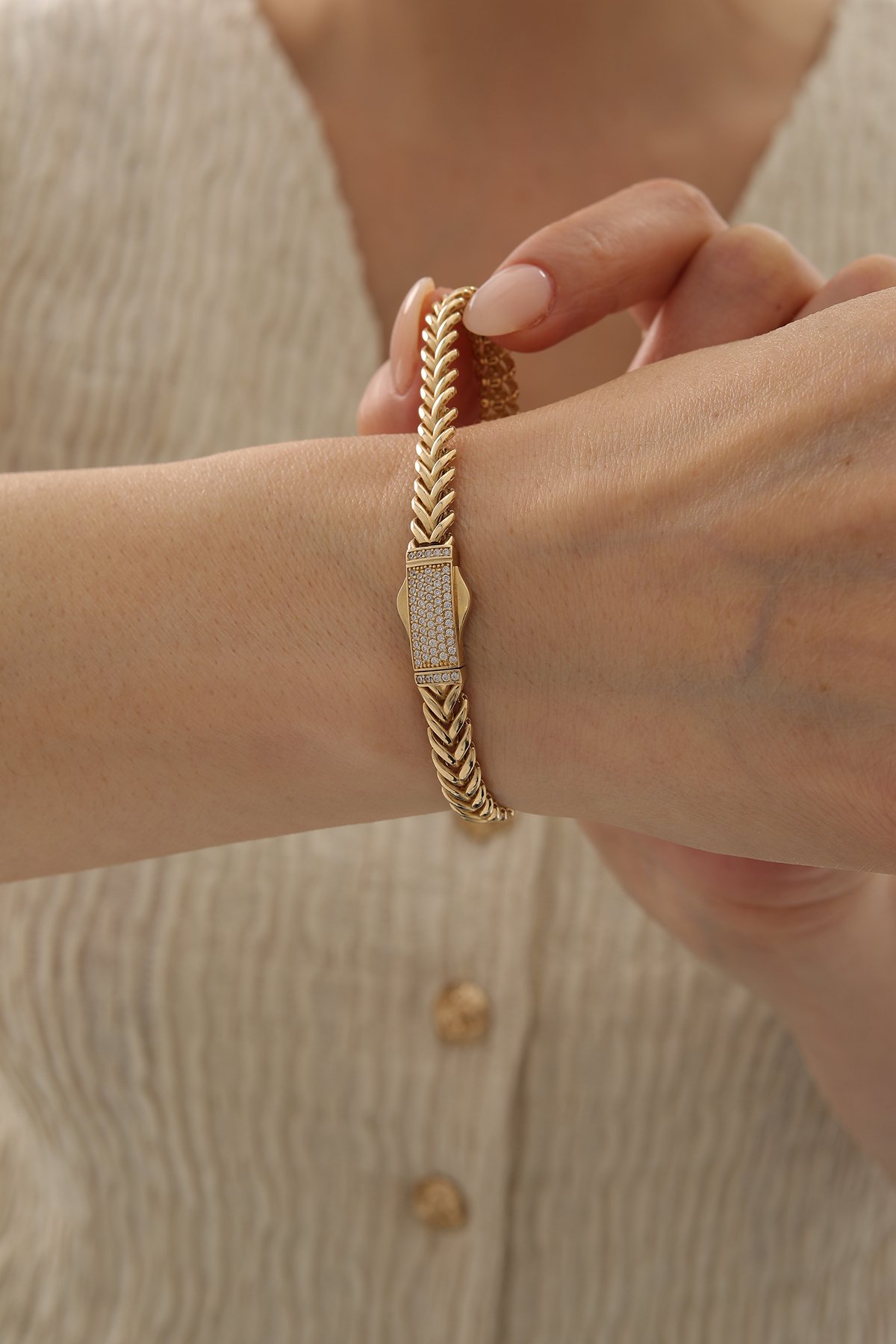 Kilit Detaylı Başak Bileklik - Yavuz Kuyumculuk (3)