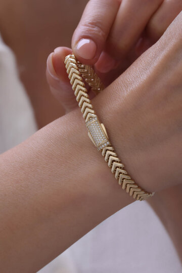 Kilit Detaylı Sıralı Kalp Bileklik - 3