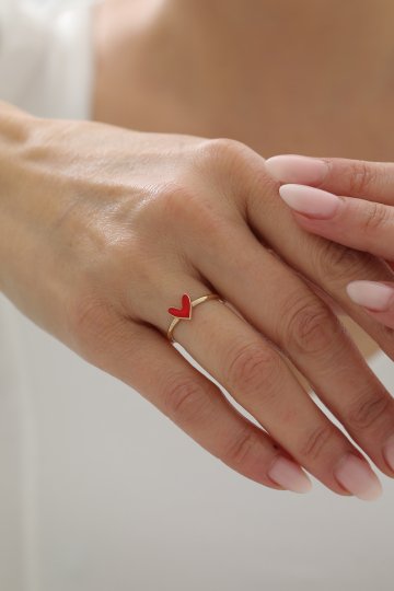 Kırmızı Kalp Yüzük - 3