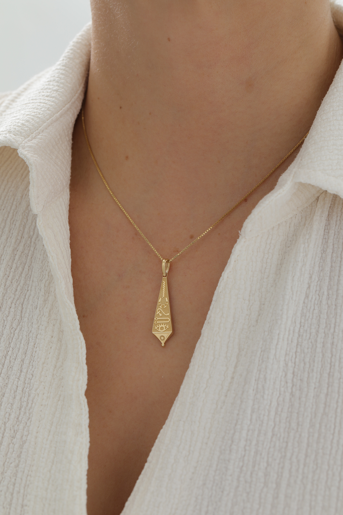 Küp Zincir Tılsım Göz Piramit Kolye - Yavuz Kuyumculuk (1)