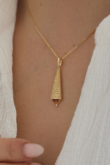 Küp Zincir Tılsım Göz Piramit Kolye - 2