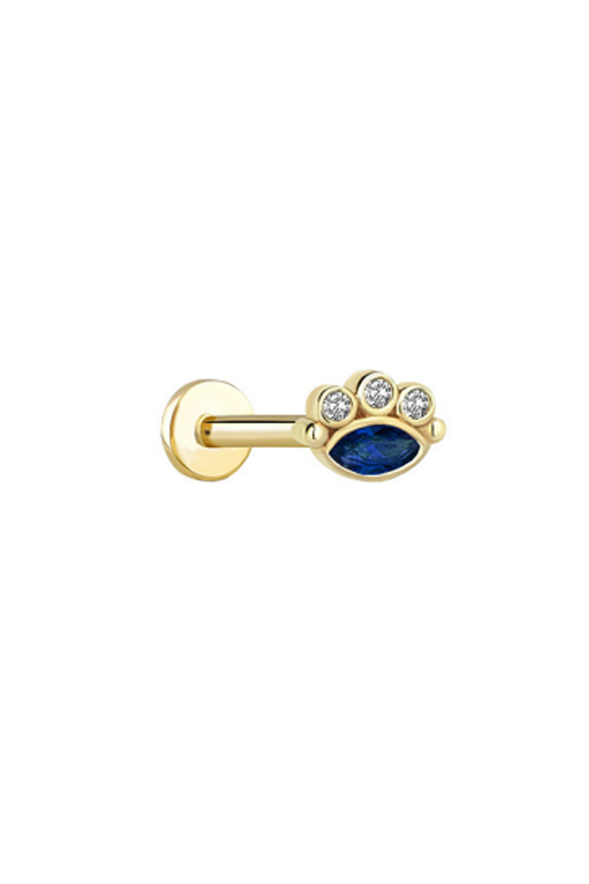 Lacivert Taşlı Göz Tragus Piercing - Yavuz Kuyumculuk (1)